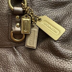 Metallic Bronze Coach Leather Satchel + Matching Wallet Set Madison Style